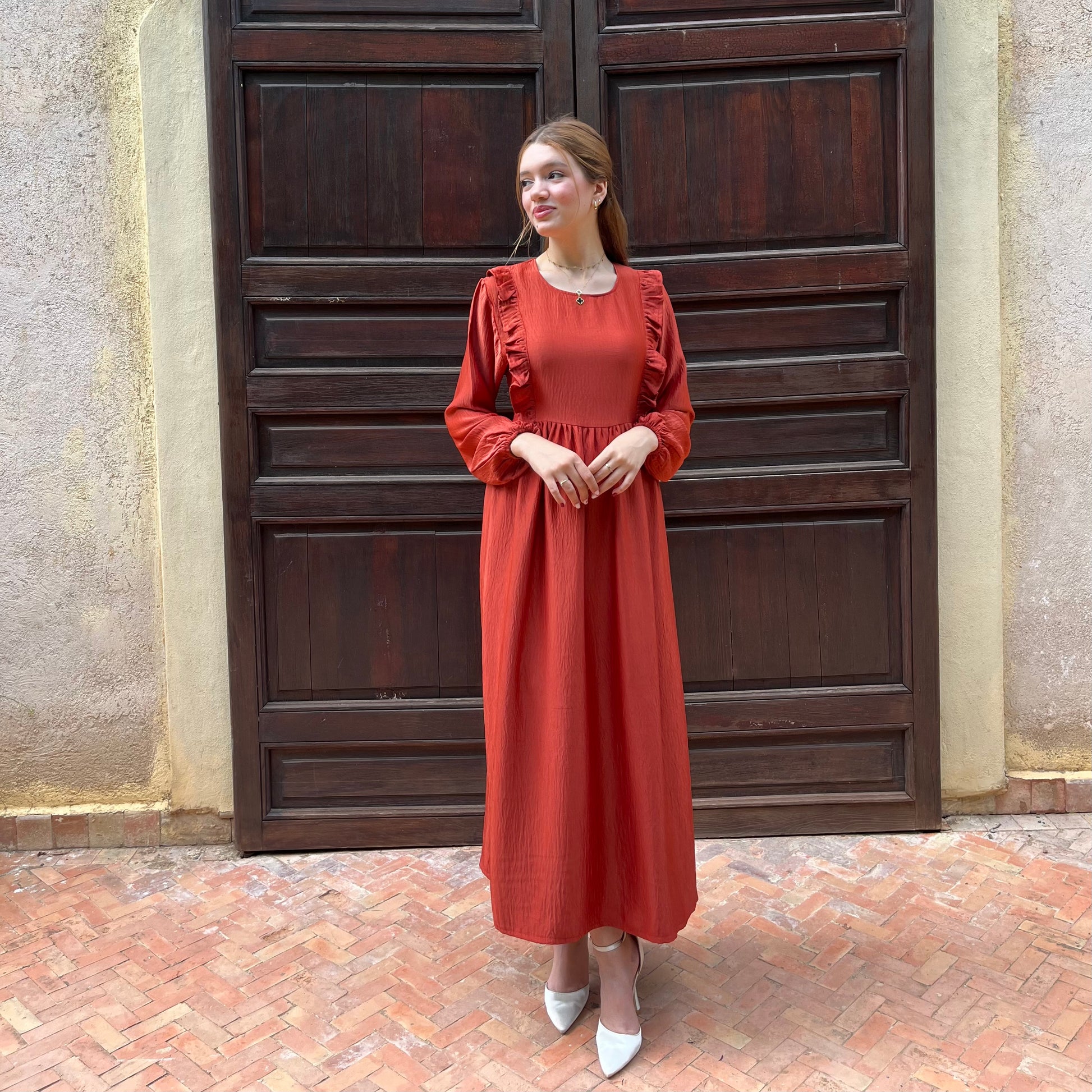 Robe à manches bouffantes