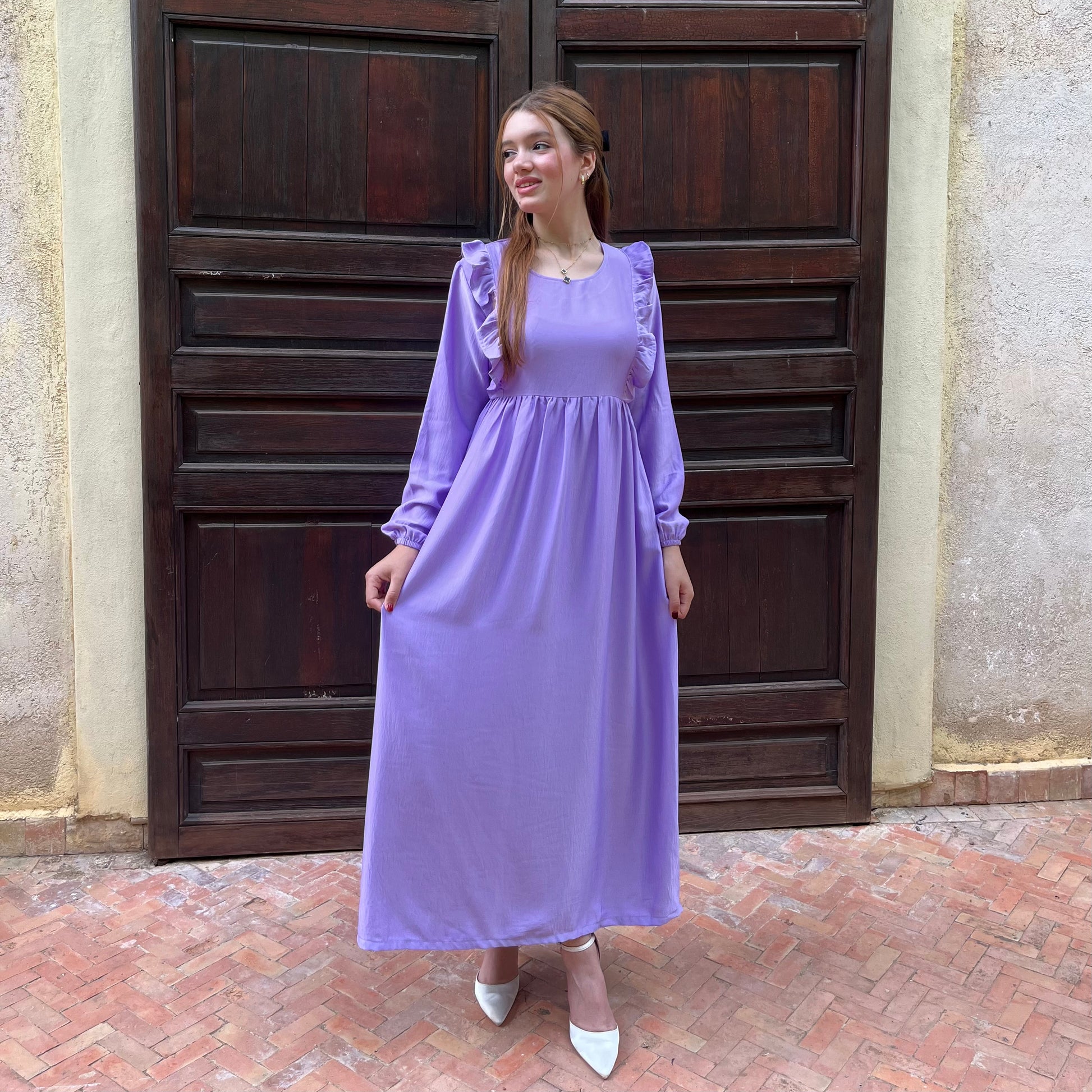 Robe à manches bouffantes